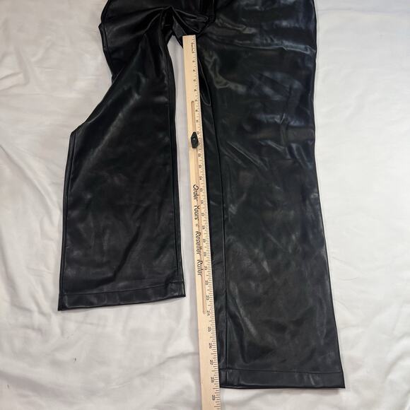 7 FOR ALL MANKIND PANTS Women Size L Black Faux Leather 5-Pocket Classic NEW NWT - Picture 5 of 16